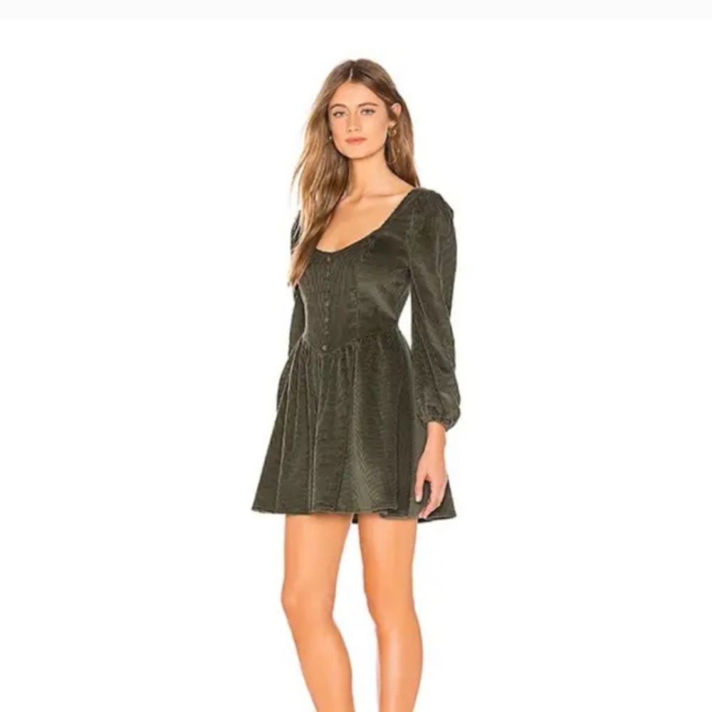 MAJORELLE Revolve Forest Green Long Sleeve Mini Dress NWT XS